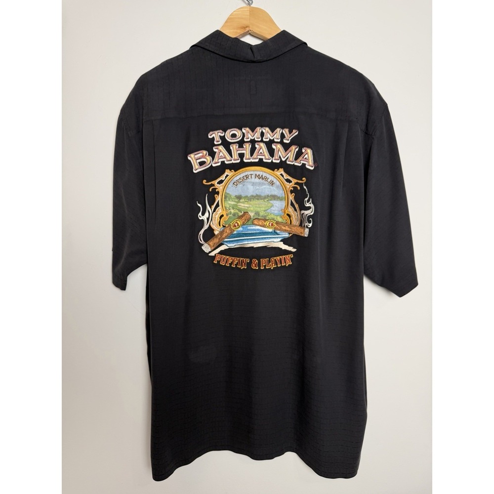 Tommy Bahama Silk Desert Marlin Embroidered Puffin' & Playin' Button Down XL